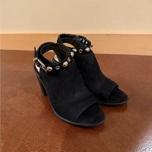 Black Studded Kiki Faux Suede Block Heels Women's Size 7, Circus by Sam Edelman